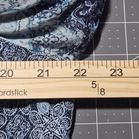 J. Jill Women’s Blue Print Top L Button Down Boho Chic Coastal Cowgirl Light - Picture 10 of 13